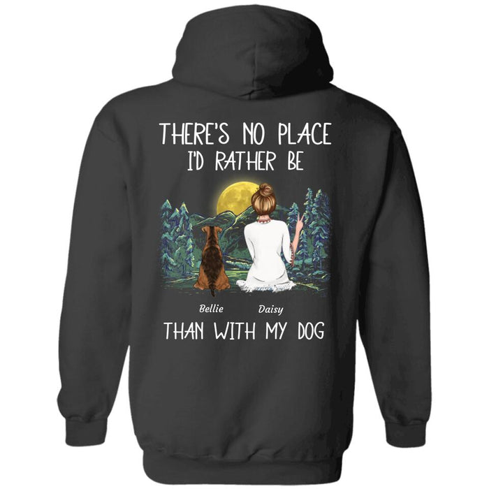 There's No Place I'd Rather Be Than With My Pets Personalised Back T-Shirt TS-PT2143