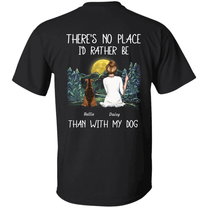 There's No Place I'd Rather Be Than With My Pets Personalised Back T-Shirt TS-PT2143