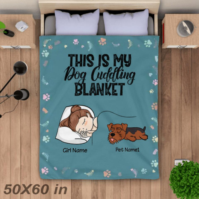 Funny Dog Cuddling Personalized Blanket B-NB2136