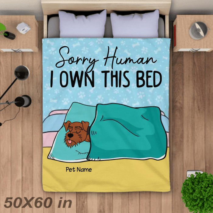 Funny Sorry Human We Own This Bed Personalized Blanket B-NB2164
