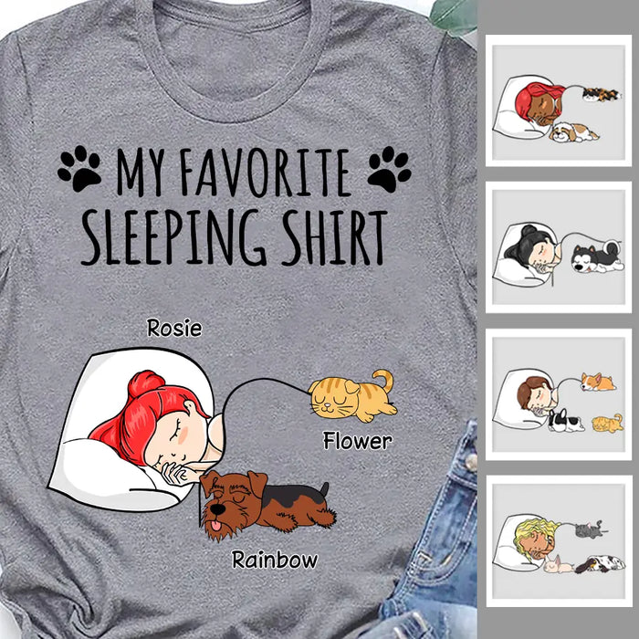 My Favorite Sleeping Shirt Personalized T-Shirt TS-PT2158