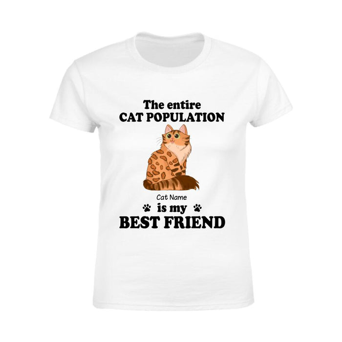 The Entire Cat Population Is My Best Friend Personalized T-Shirt TS-PT2052