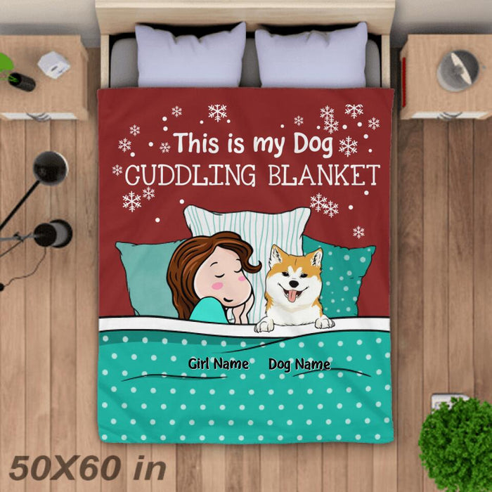 This Is My Dog Cuddling Personalized Blanket B-NB2135