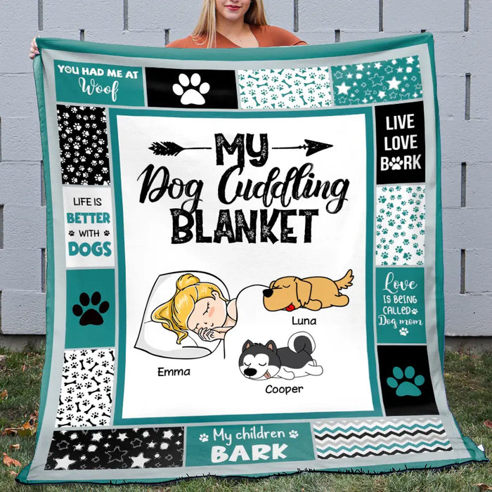 My Dog Cuddling Personalized Blanket B-NB2177