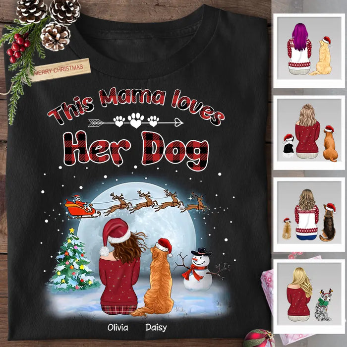 This Mama Loves Her Dogs Christmas Personalized T-shirt TS-NB2170
