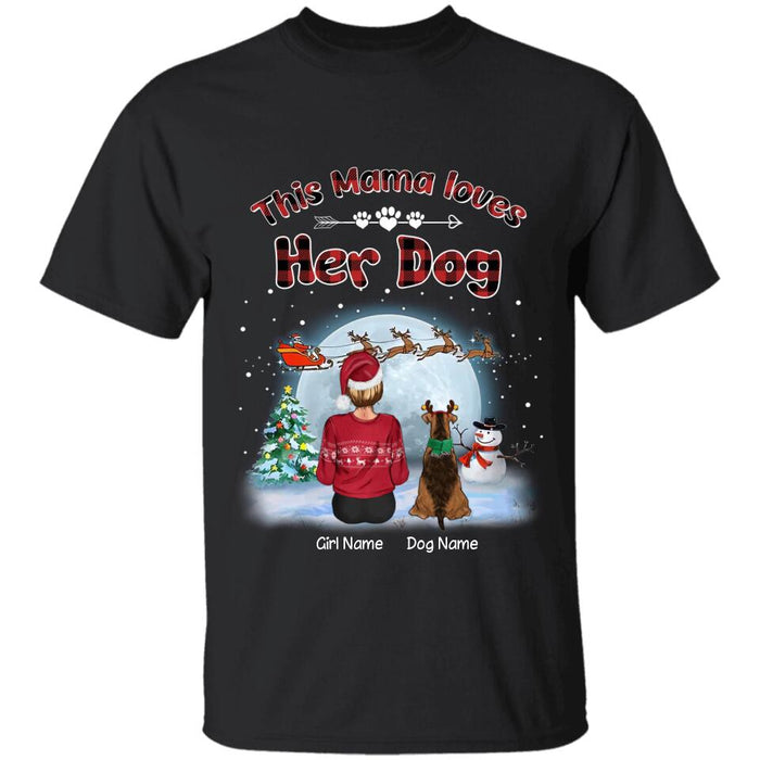 This Mama Loves Her Dogs Christmas Personalized T-shirt TS-NB2170