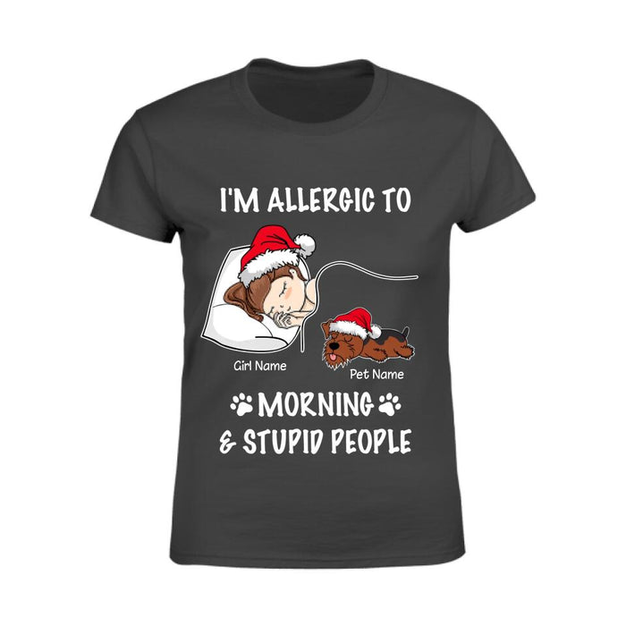 I'm Allergic To Morning & Stupid People Personalized T-shirt TS-NB2193