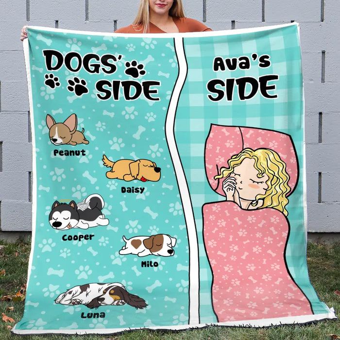 Funny Dog Side My Side Personalized Blanket B-NB2144