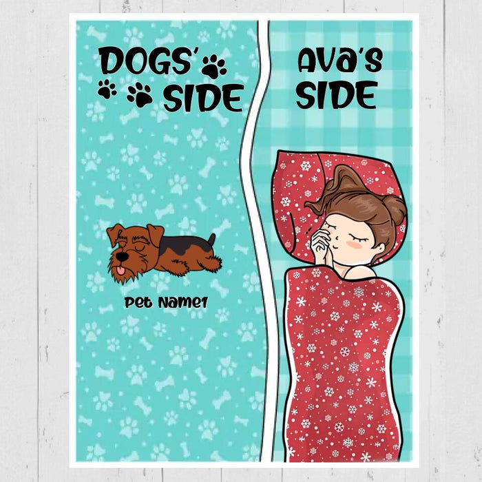 Funny Dog Side My Side Personalized Blanket B-NB2144