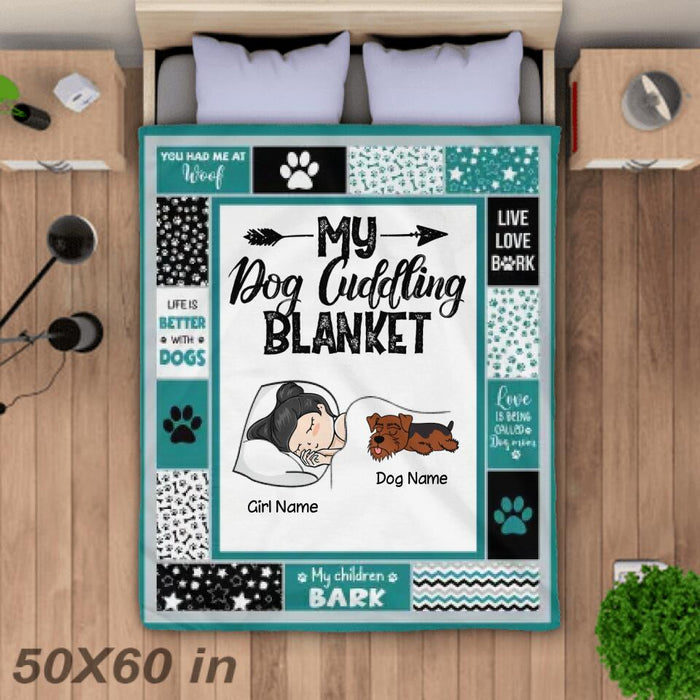 My Dog Cuddling Personalized Blanket B-NB2177