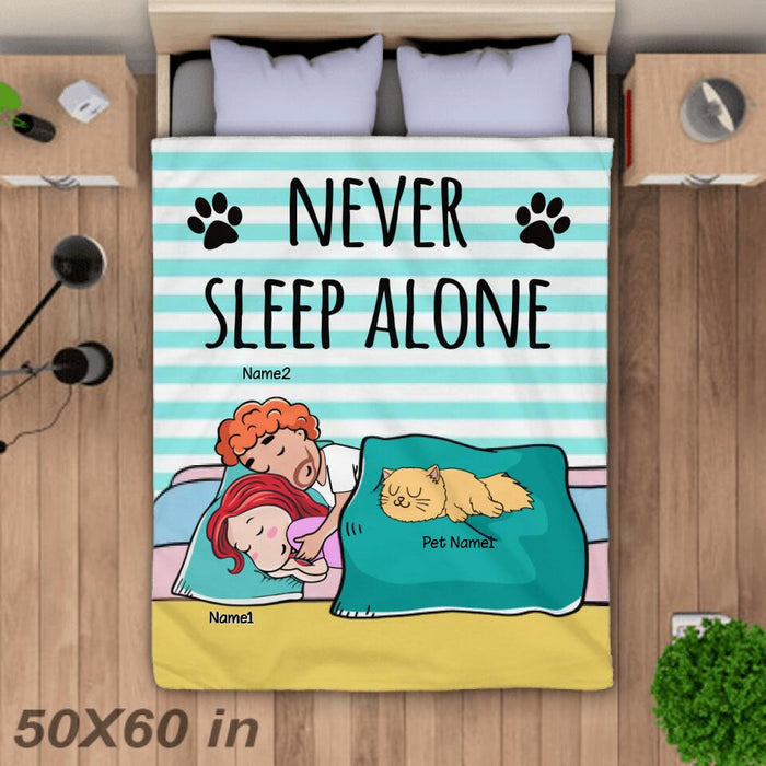 Couple Never Sleep Alone Personalized Blanket B-NB2218