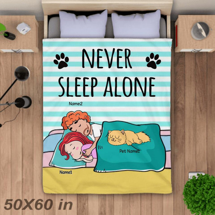 Couple Never Sleep Alone Personalized Blanket B-NB2218