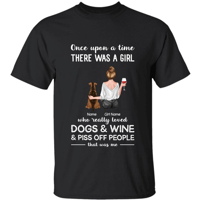 Dog Mom Loves Dog, Wine & Piss Off People Personalized T-shirt TS-NB2229