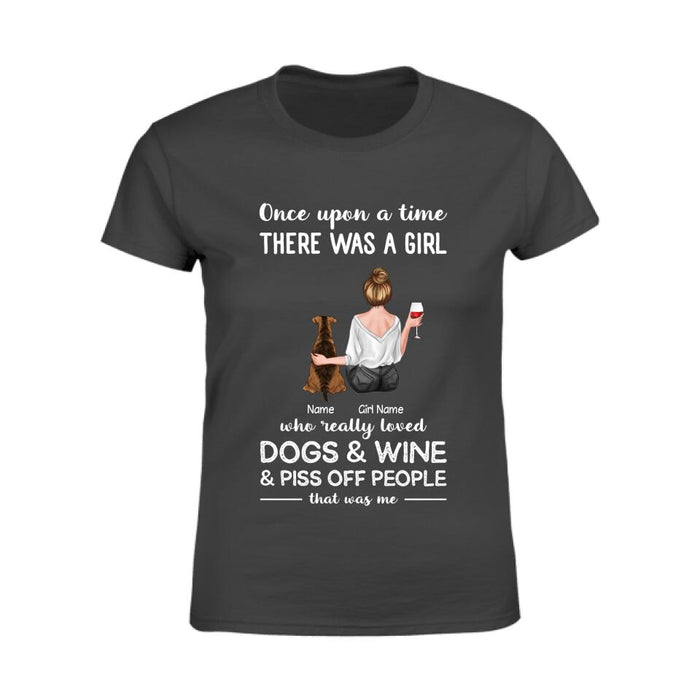 Dog Mom Loves Dog, Wine & Piss Off People Personalized T-shirt TS-NB2229