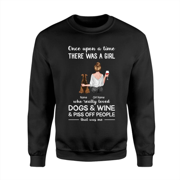 Dog Mom Loves Dog, Wine & Piss Off People Personalized T-shirt TS-NB2229