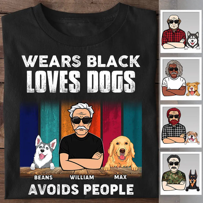 Wears black loves store dogs