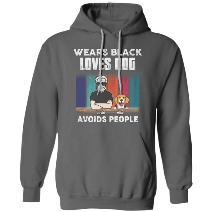 Wears Black Loves Dogs Avoids People Personalized T-Shirt TS-PT2271