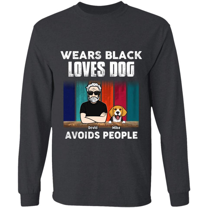 Wears Black Loves Dogs Avoids People Personalized T-Shirt TS-PT2271