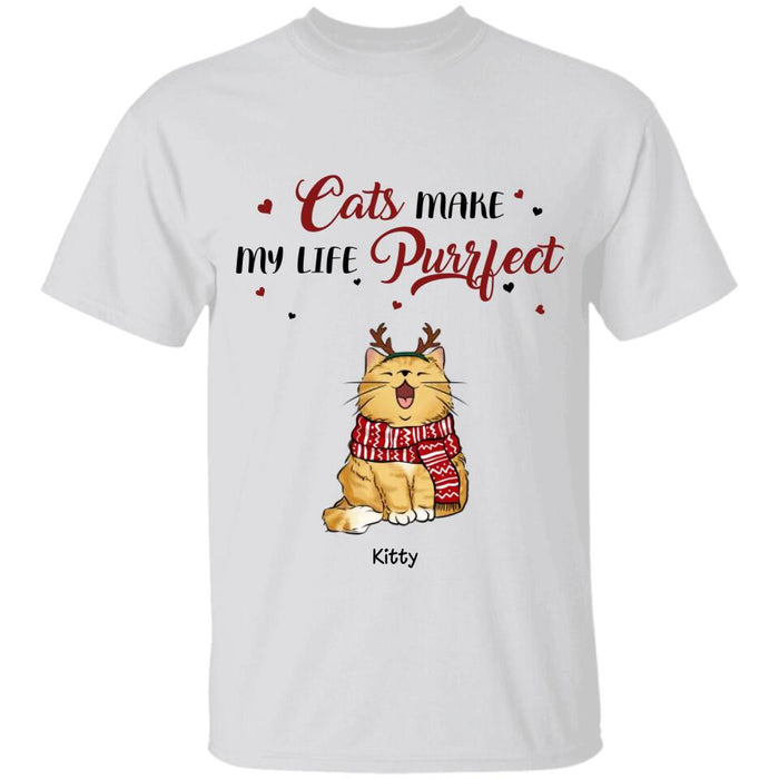 Cats Make My Life Purrfect Personalized T-shirt TS-NB2265