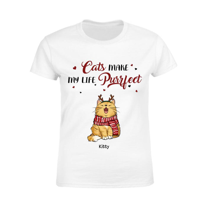 Cats Make My Life Purrfect Personalized T-shirt TS-NB2265