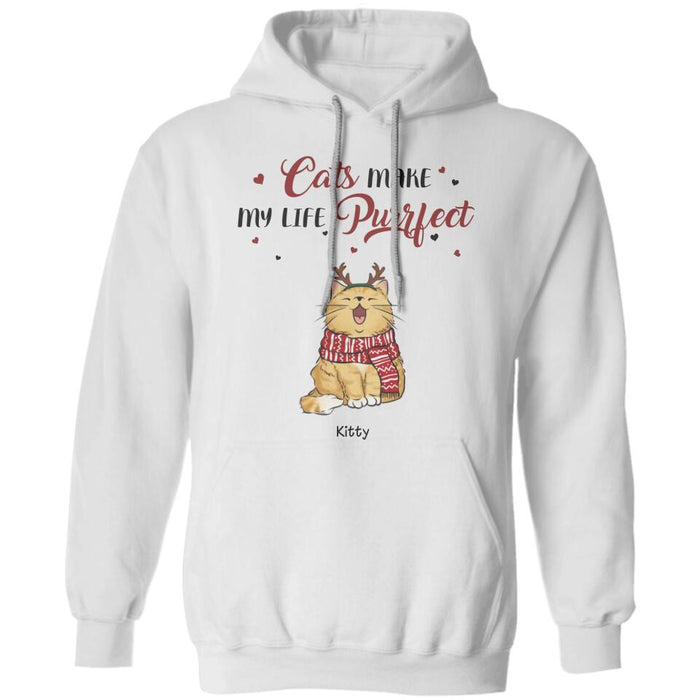 Cats Make My Life Purrfect Personalized T-shirt TS-NB2265