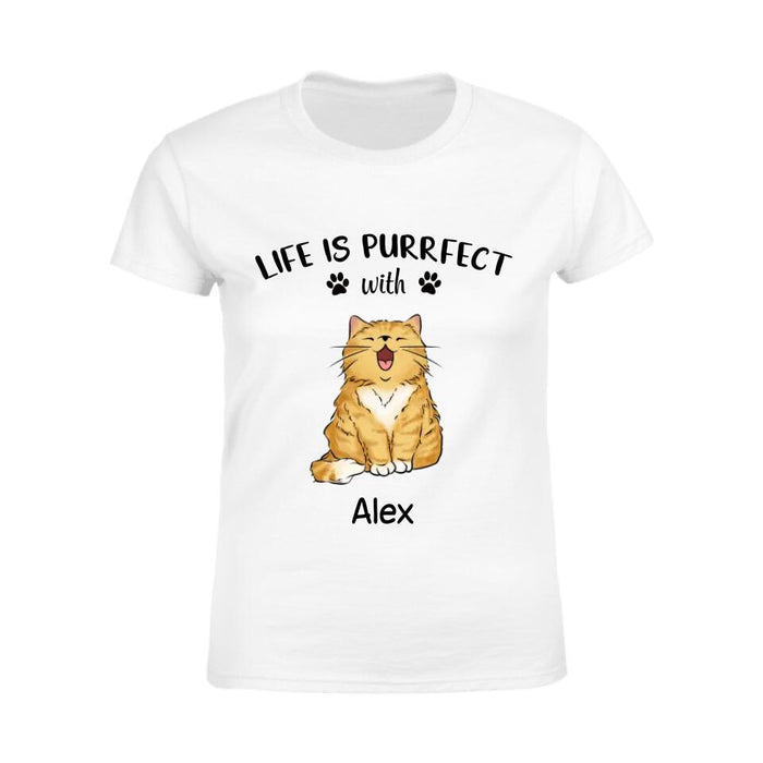 Life Is Purrfect With Cats Personalized T-shirt TS-NB2306