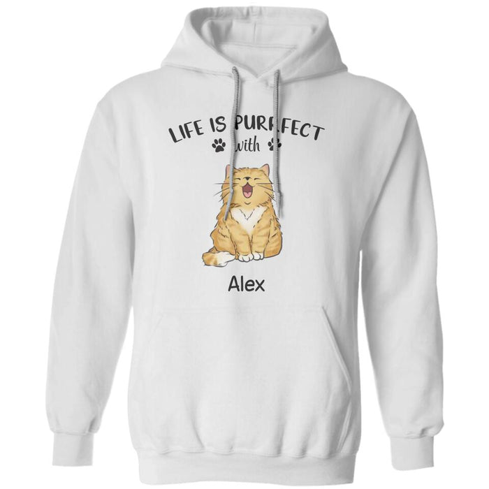 Life Is Purrfect With Cats Personalized T-shirt TS-NB2306