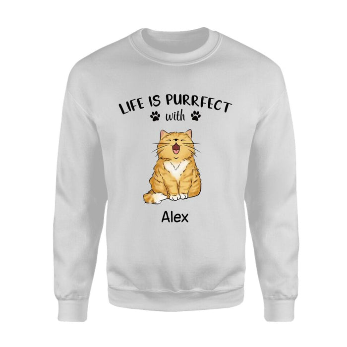 Life Is Purrfect With Cats Personalized T-shirt TS-NB2306