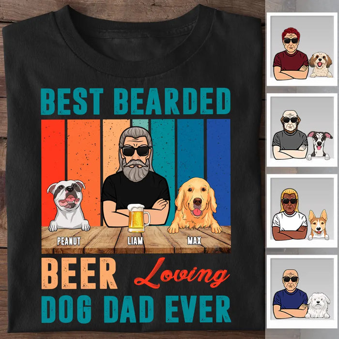 Best Bearded Beer Loving Dog Dad Ever Personalized T-Shirt TS-PT2286