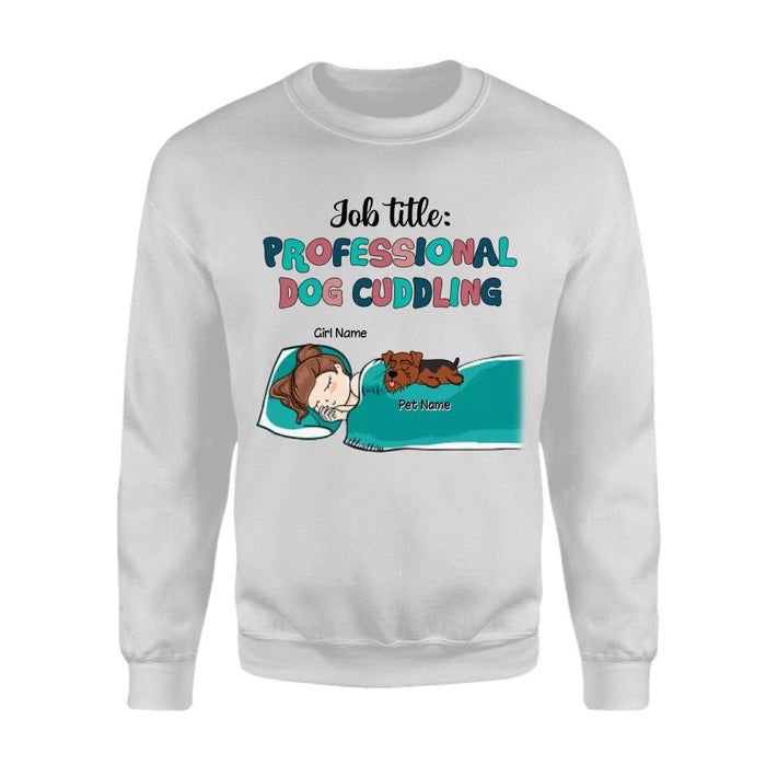 Job Title Professional Dog Cuddling Personalized T-shirt TS-NB2288