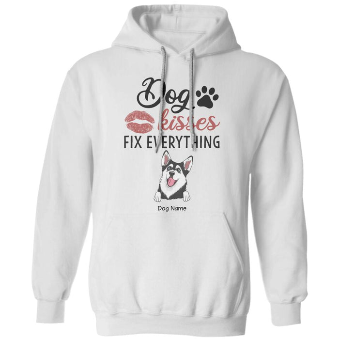 Cute Dog Kisses Fix Everything Personalized T-shirt TS-NB2327