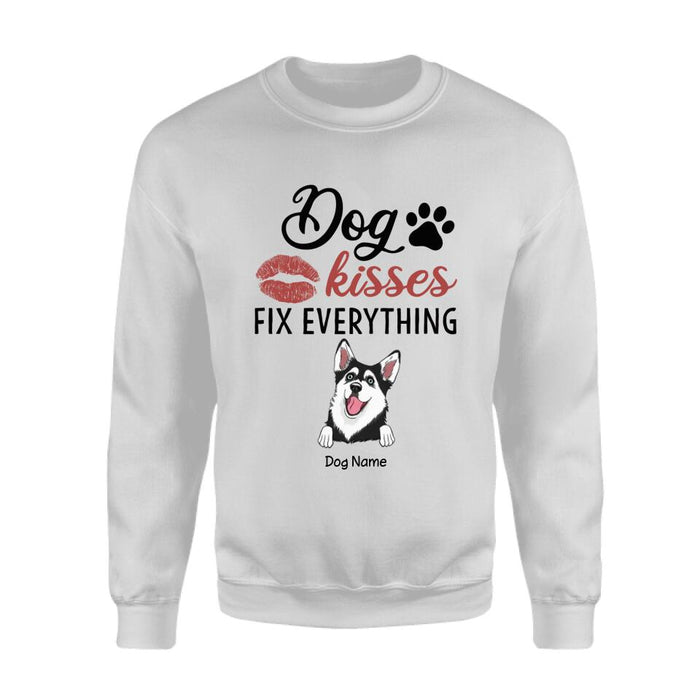 Cute Dog Kisses Fix Everything Personalized T-shirt TS-NB2327