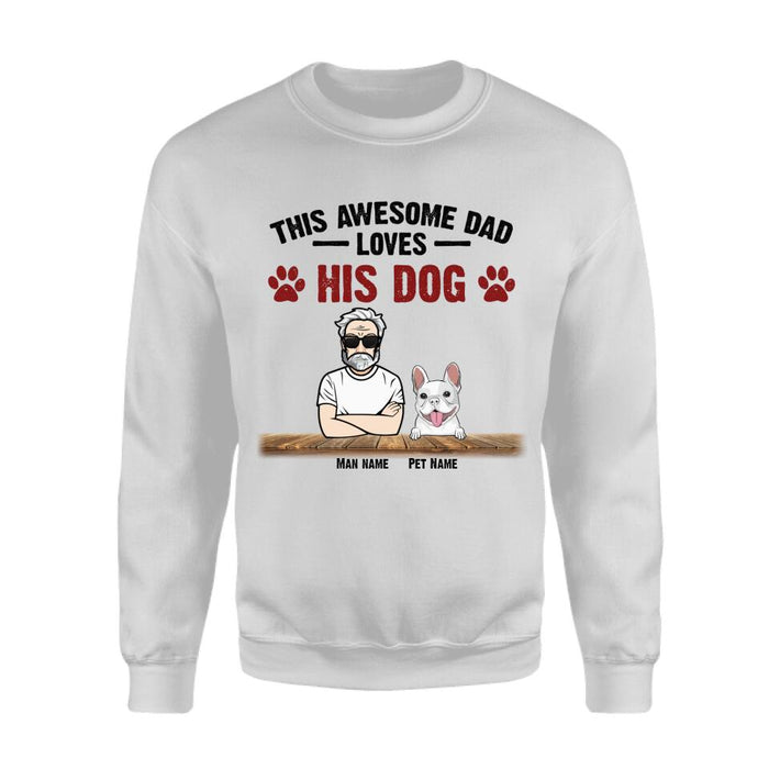 This Awesome Daddy Loves His Dogs Personalized T-shirt TS-NB2326