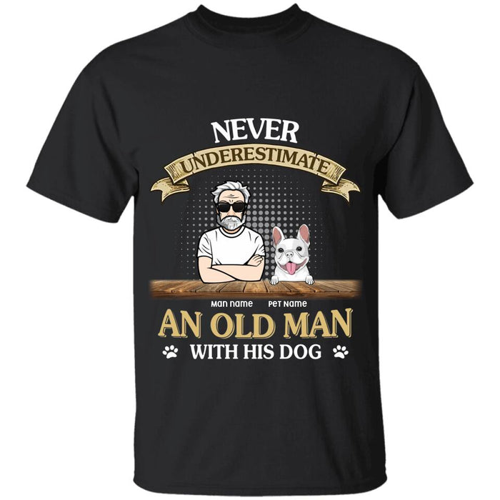 Never Underestimate An Old Man With His Dogs Personalized T-shirt TS-NB2307