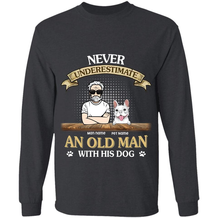 Never Underestimate An Old Man With His Dogs Personalized T-shirt TS-NB2307