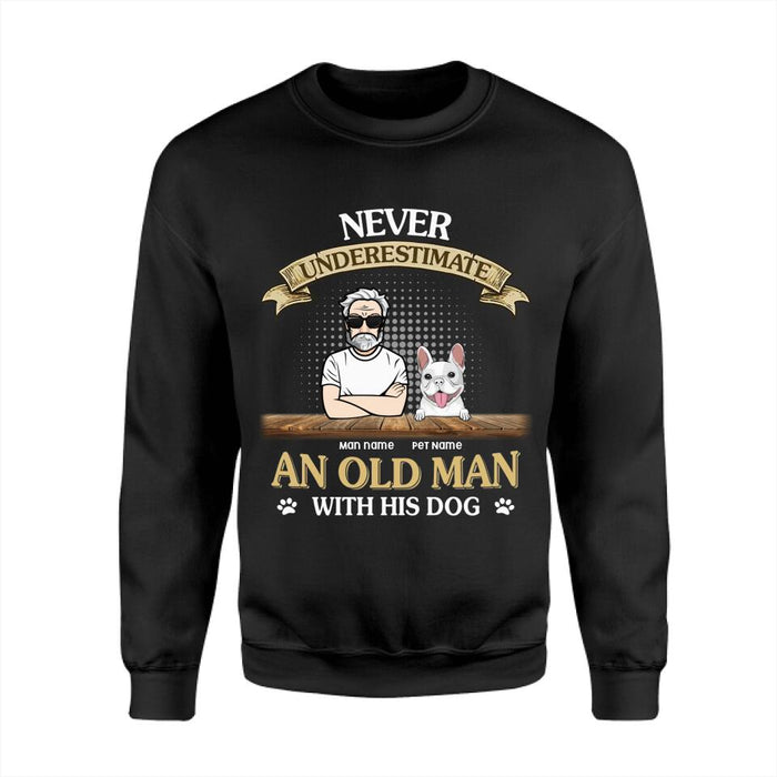 Never Underestimate An Old Man With His Dogs Personalized T-shirt TS-NB2307