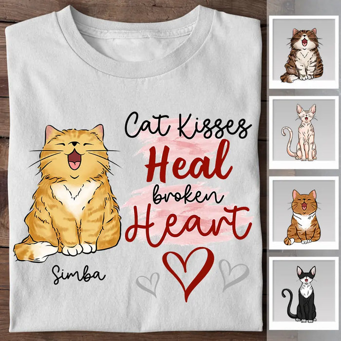 Cat Kisses Heal Broken Heart Personalized T-shirt TS-NB2336