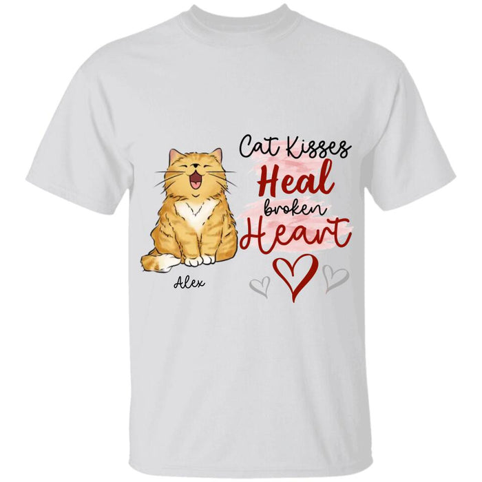 Cat Kisses Heal Broken Heart Personalized T-shirt TS-NB2336
