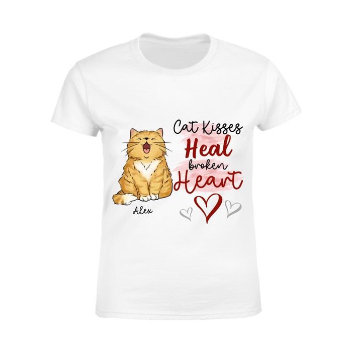 Cat Kisses Heal Broken Heart Personalized T-shirt TS-NB2336