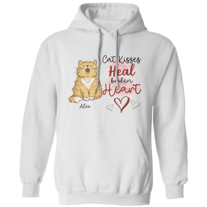 Cat Kisses Heal Broken Heart Personalized T-shirt TS-NB2336