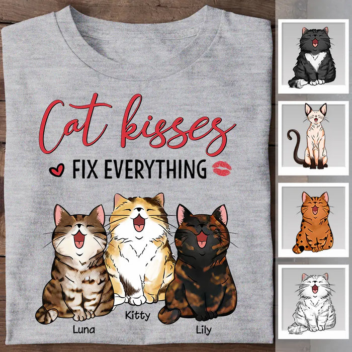 Cat Kisses Fix Everything Personalized T-shirt TS-NB2328