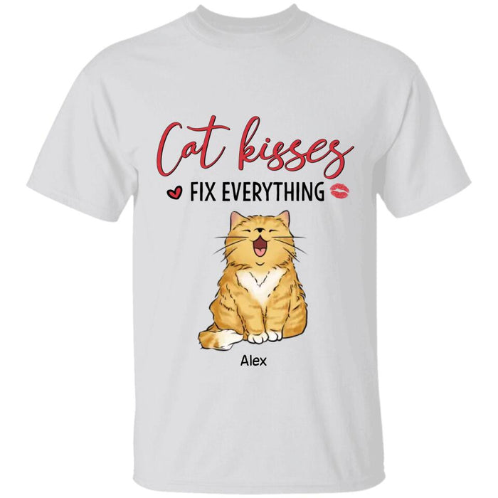 Cat Kisses Fix Everything Personalized T-shirt TS-NB2328