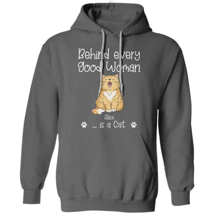 Behind Every Good Woman Are A Lot Of Cats Personalized T-shirt TS-NB2240
