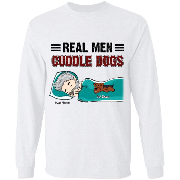 Real Man Cuddle Dogs Personalized T-shirt TS-NB2368