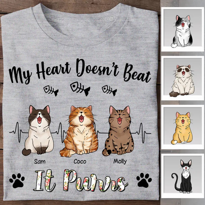 My Heart Does'nt Beat It Purrs Personalized T-shirt TS-NB2353