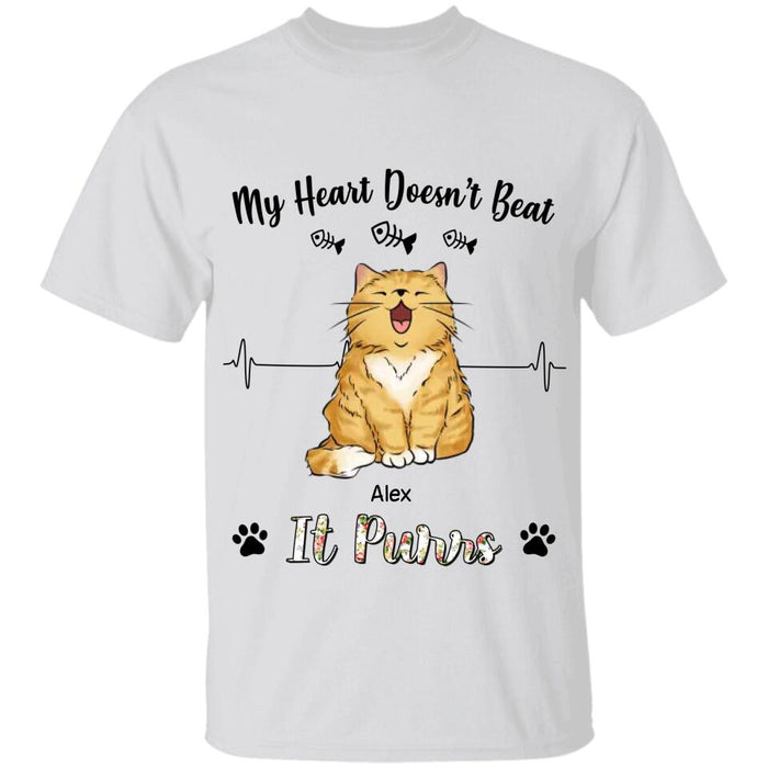 My Heart Does'nt Beat It Purrs Personalized T-shirt TS-NB2353