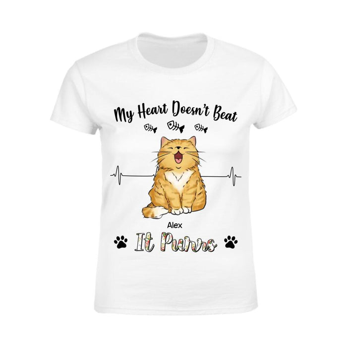 My Heart Does'nt Beat It Purrs Personalized T-shirt TS-NB2353