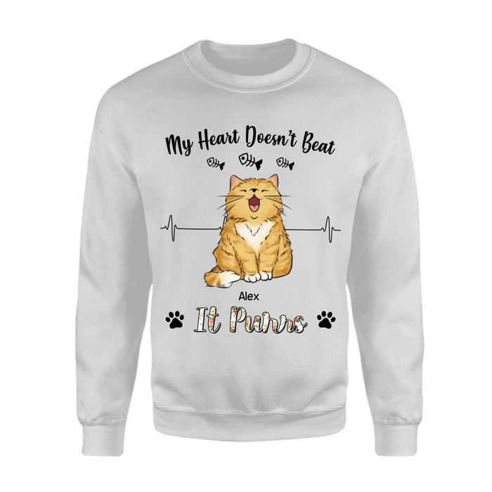 My Heart Does'nt Beat It Purrs Personalized T-shirt TS-NB2353