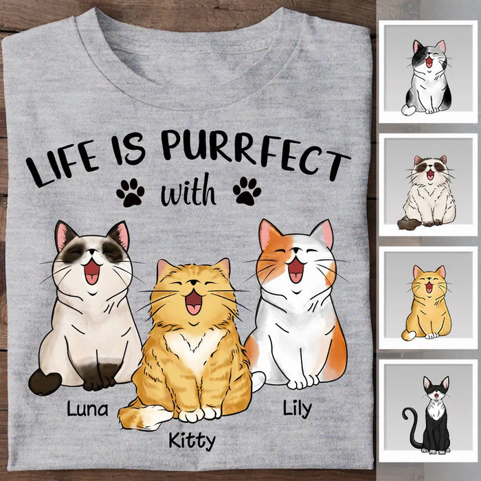 Life Is Purrfect With Cats Personalized T-shirt TS-NB2306