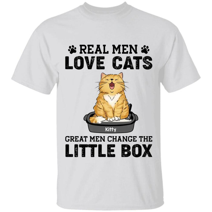 Real Men Like Cat Great Men Change The Little Box Personlaized T-shirt TS-NB2386